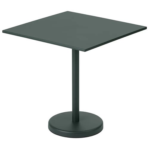 Linear Steel Bistropöytä 70x70 cm Dark Green
