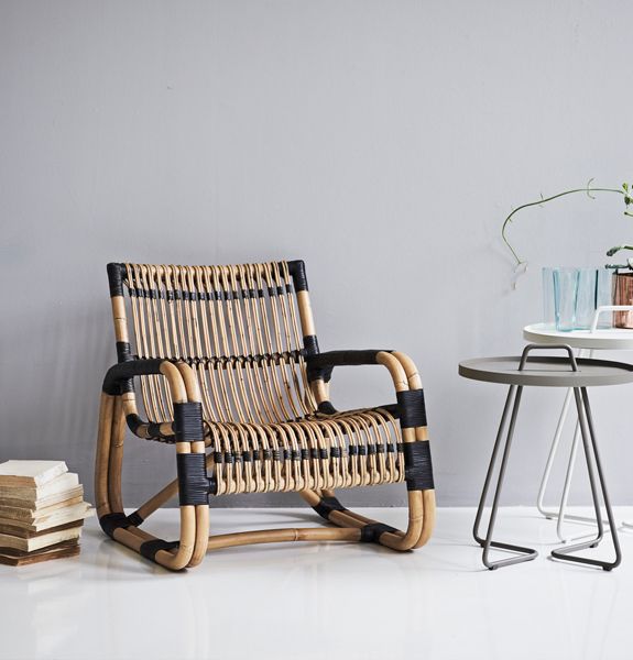 Curve lounge-tuoli Musta/Luonnollinen