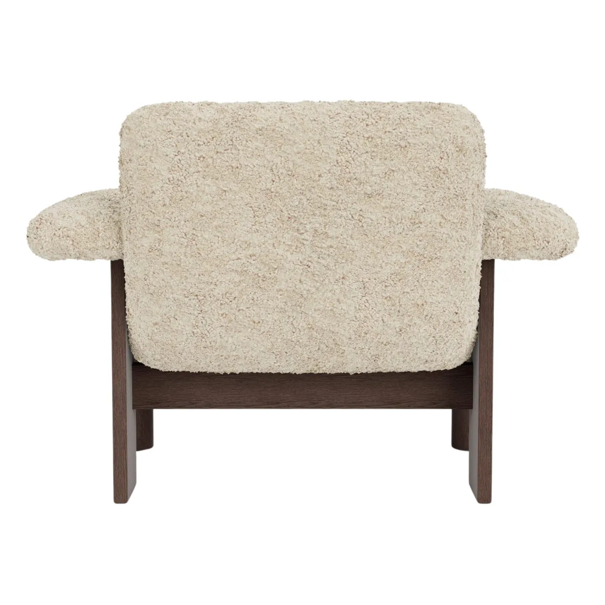 Brasilia lounge-tuoli tummaksi petsattu tammi, Sheepskin Nevotex Nature