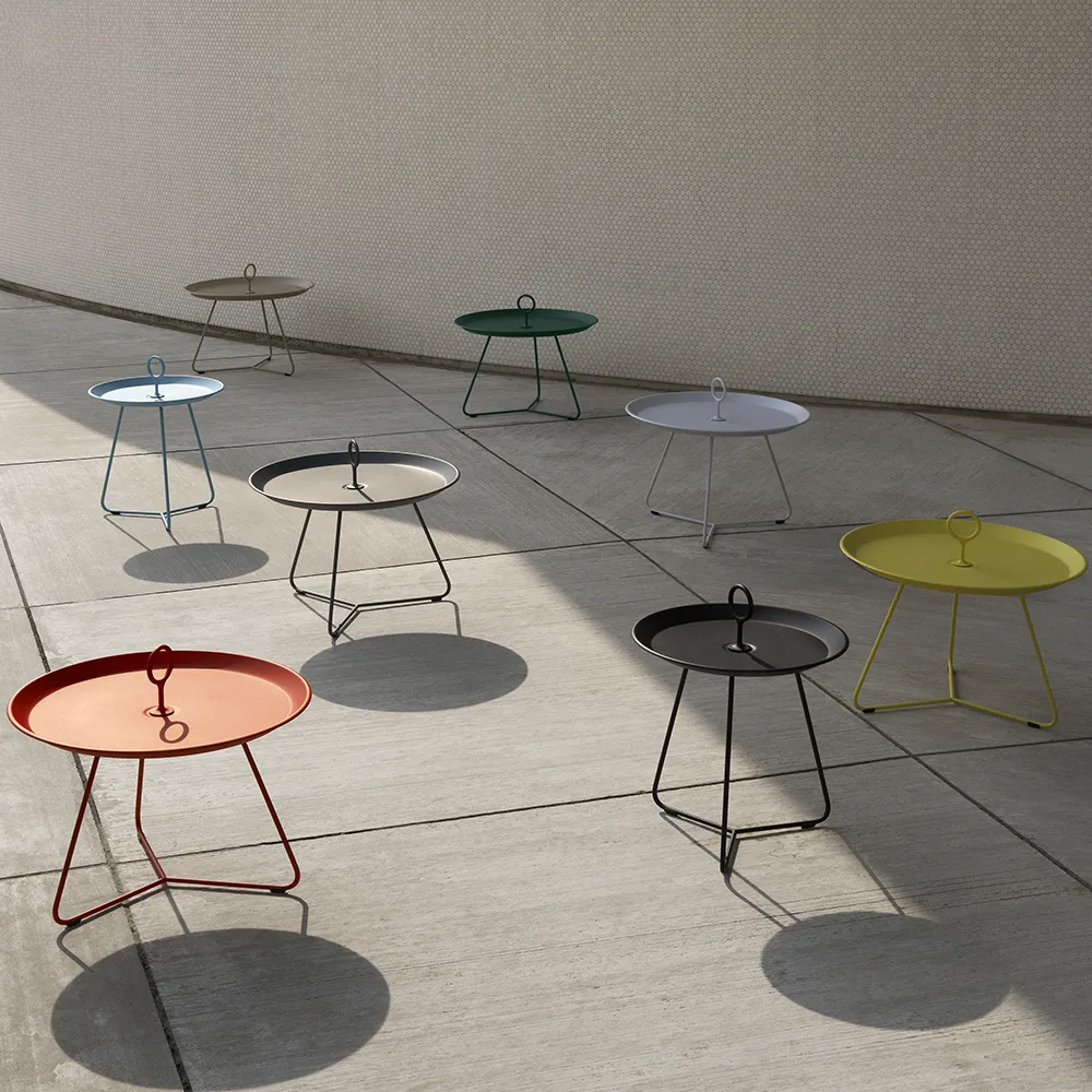 EYELET-sivupöytä Ø45 cm beige