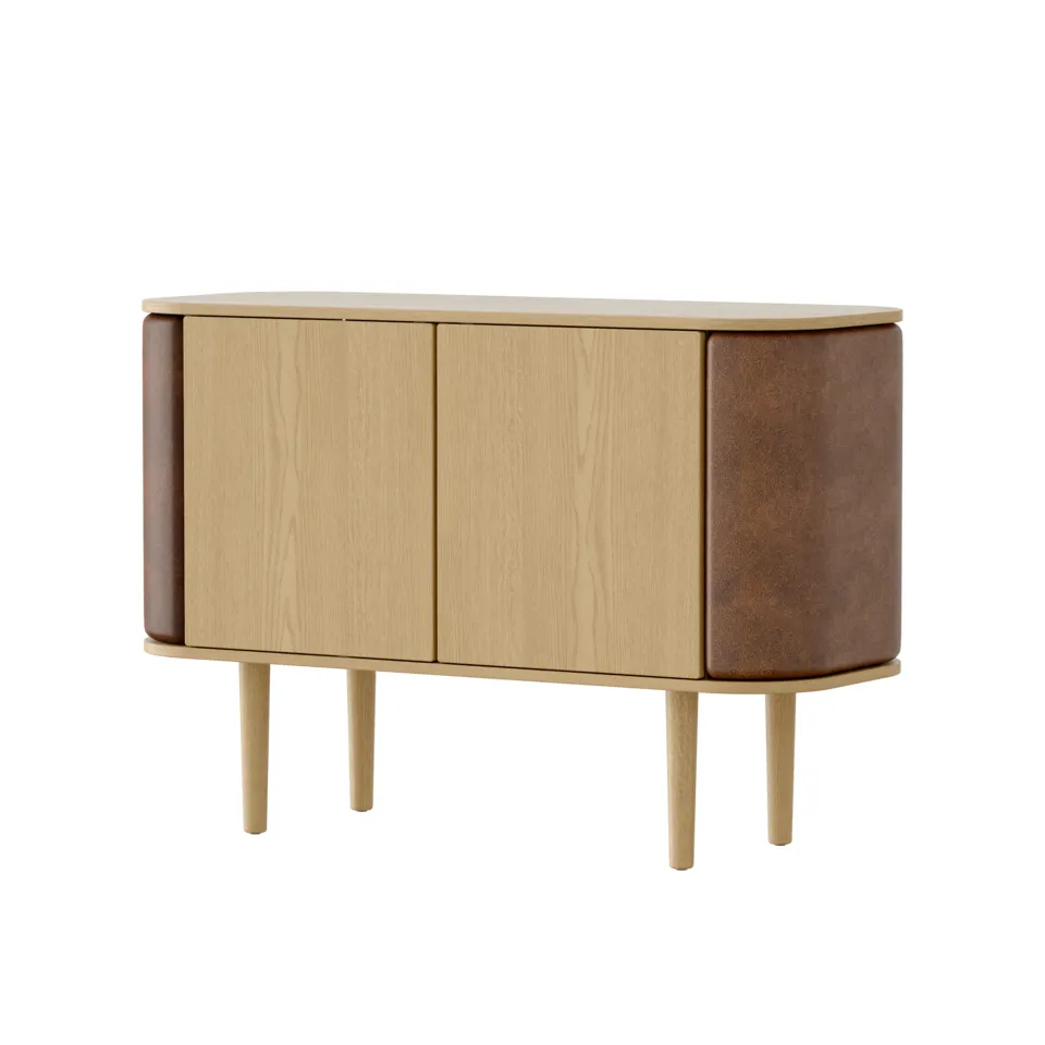  Treasures 2-ovinen kaappi tammi/brown faux leather