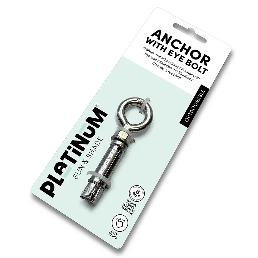 Ruostumattomasta teräksestä valmistettu kiinnitysmateriaali ankkuri silmukalla m8 