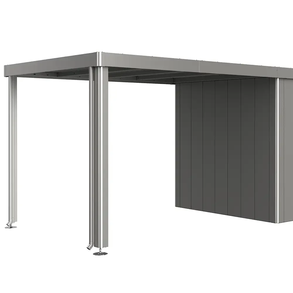 sivukatos sopii puutarhavarasto Neo 3A/3B/3C/3D metallic harmaa