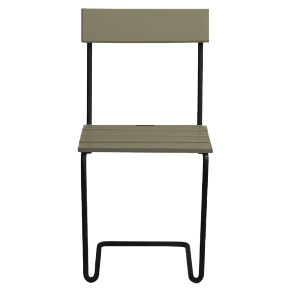 Tuoli 1 Vihreä lakattu tammi / musta jalusta