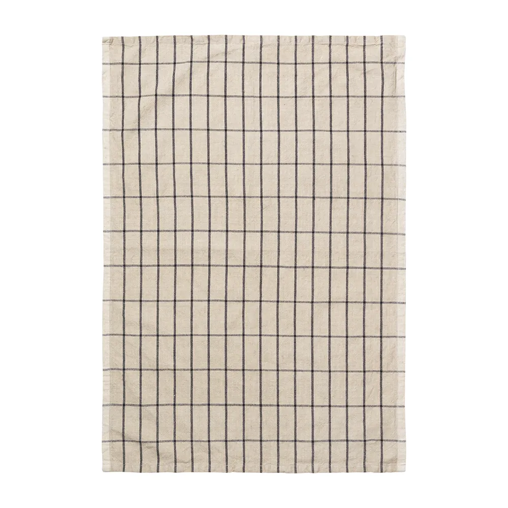 Ferm Living, Keittiöpyyhe Hale Sand/Black