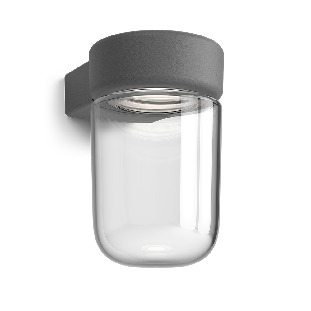 Moon seinävalaisin IP44 grafitstruktur LED