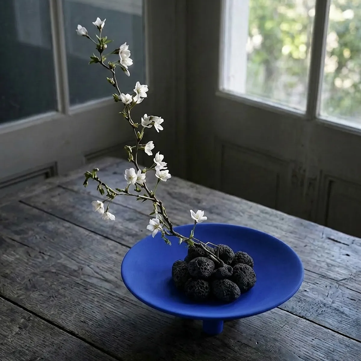 Käsinmaalattu koristevati Duck Mini Marrakech Blue Ø 30 cm