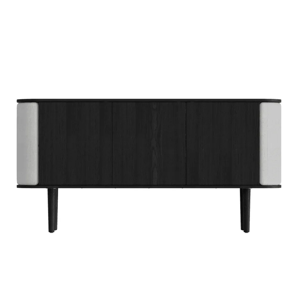 Treasures 3-ovinen kaappi, musta tammi/Sterling