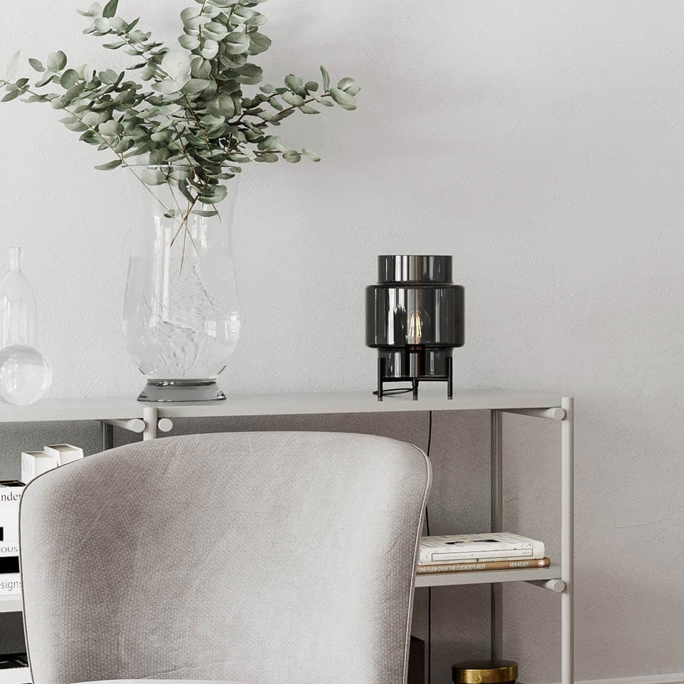 Ebbot Pöytävalaisin H29cm Harmaa