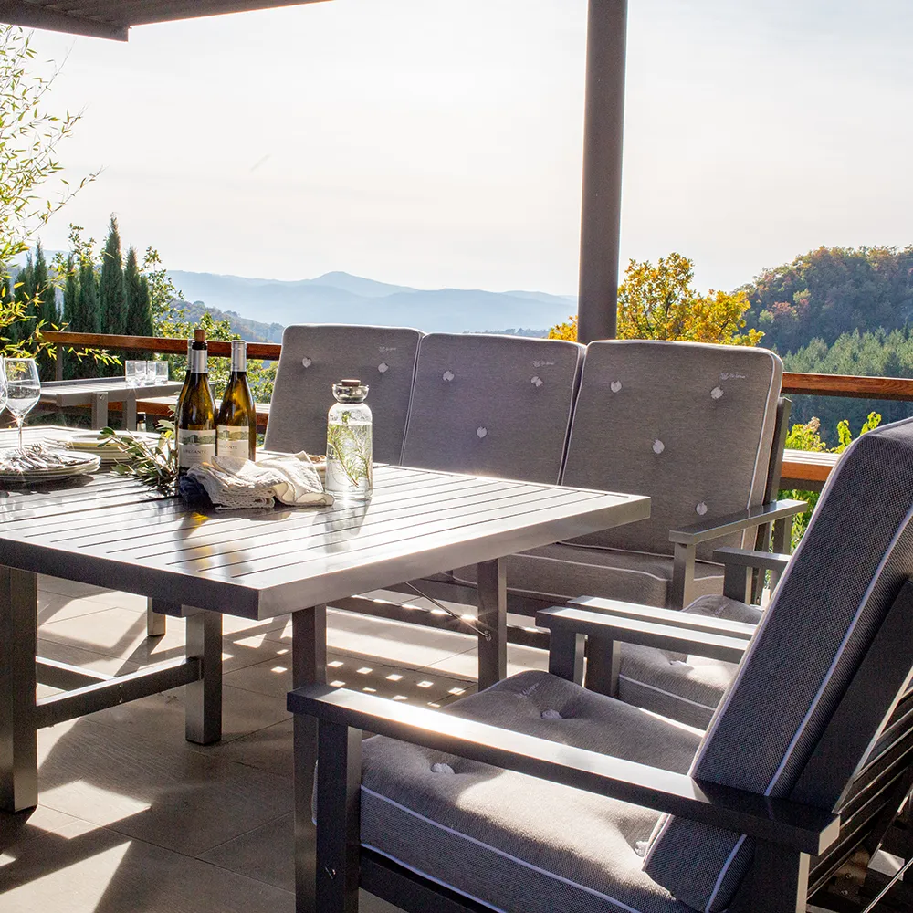 122x124cm H:65.5cm pöytä Alumiini harmaa 