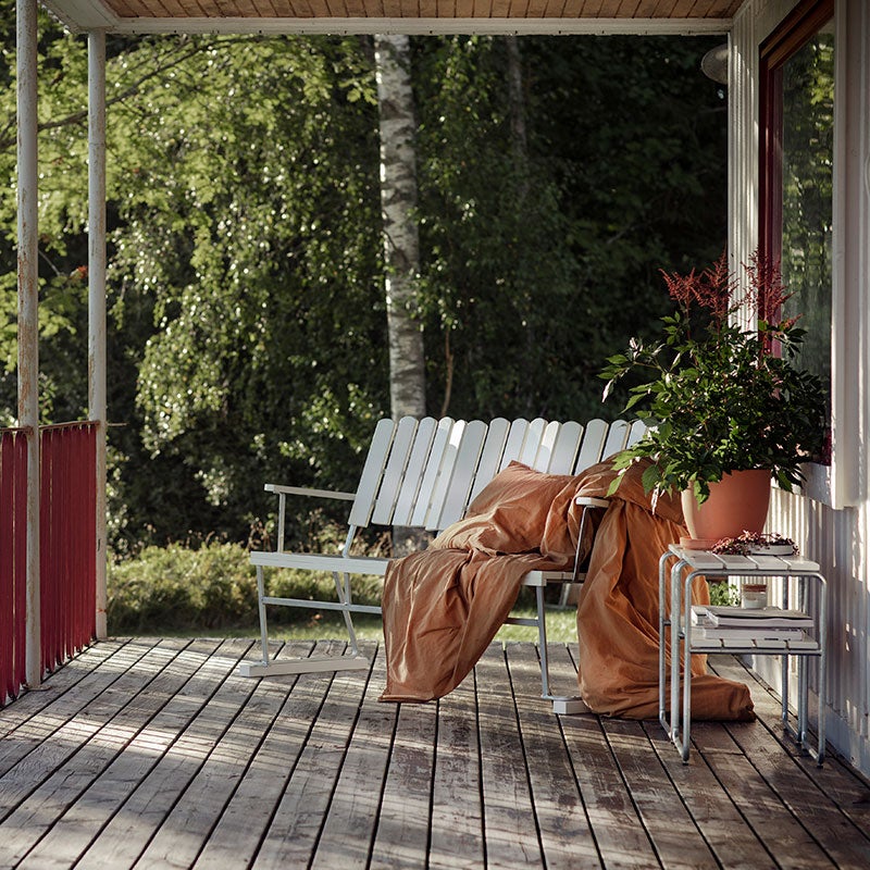 Sohva 6 valkolakattu tammi / kuumasinkitty runko Grythyttan Stålmöbler