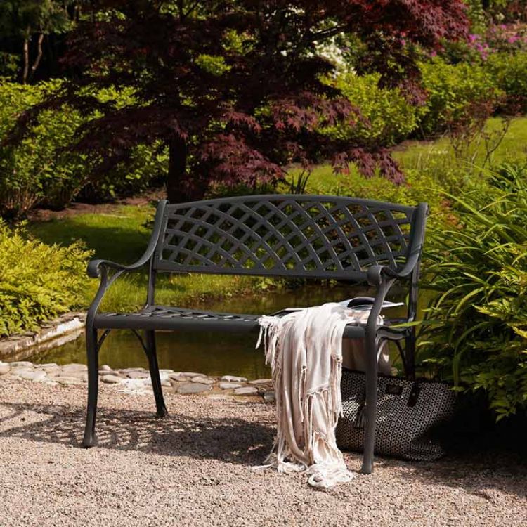 Arras 2-istuttava sohva antrasiitti alumiini Brafab