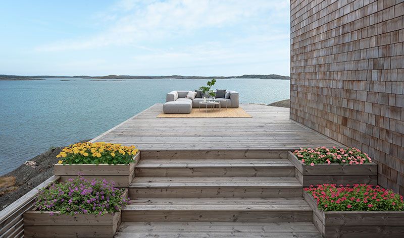 Asker kulmaosa vaaleanharmaa Skargaarden 