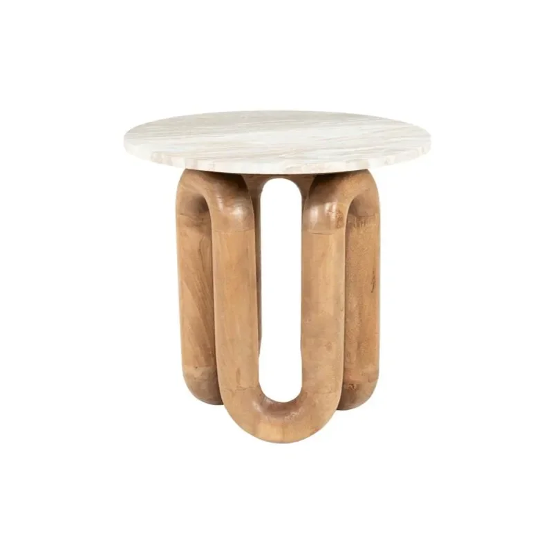 LoopStone sivupöytä 52x52x51 cm marmori luonnonvärinen