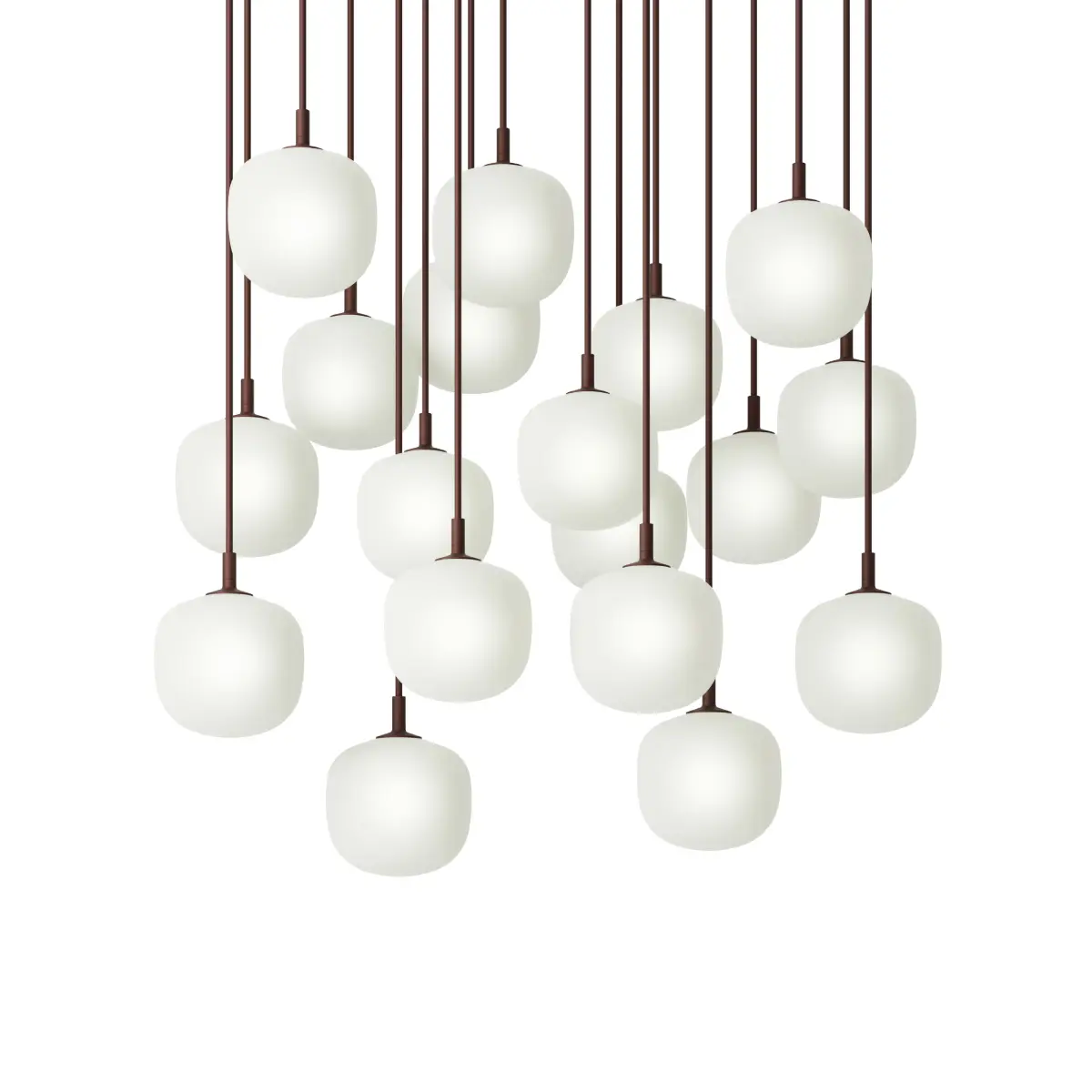 Rime Pendant Cluster - Ø12 - 18 - White / Deep Red  