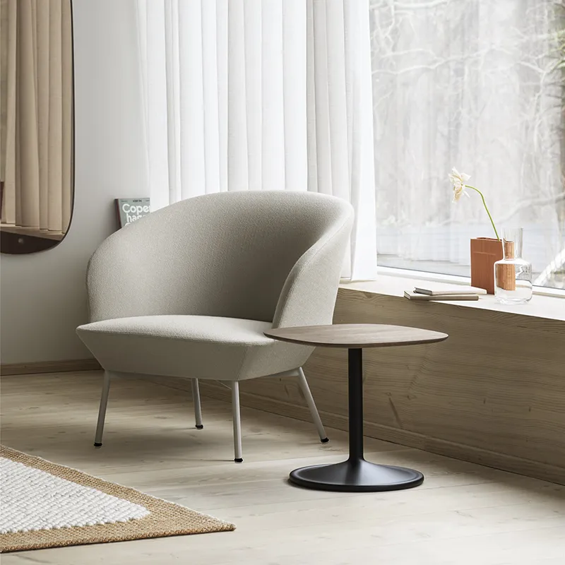 Oslo Lounge Chair Tube Base - Vidar 146 Grey