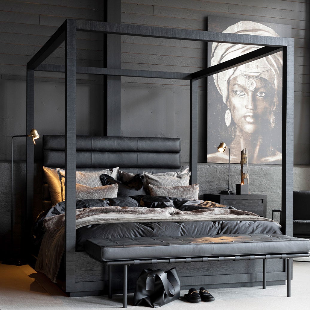 Hunter sängynrunko musta tammi Artwood