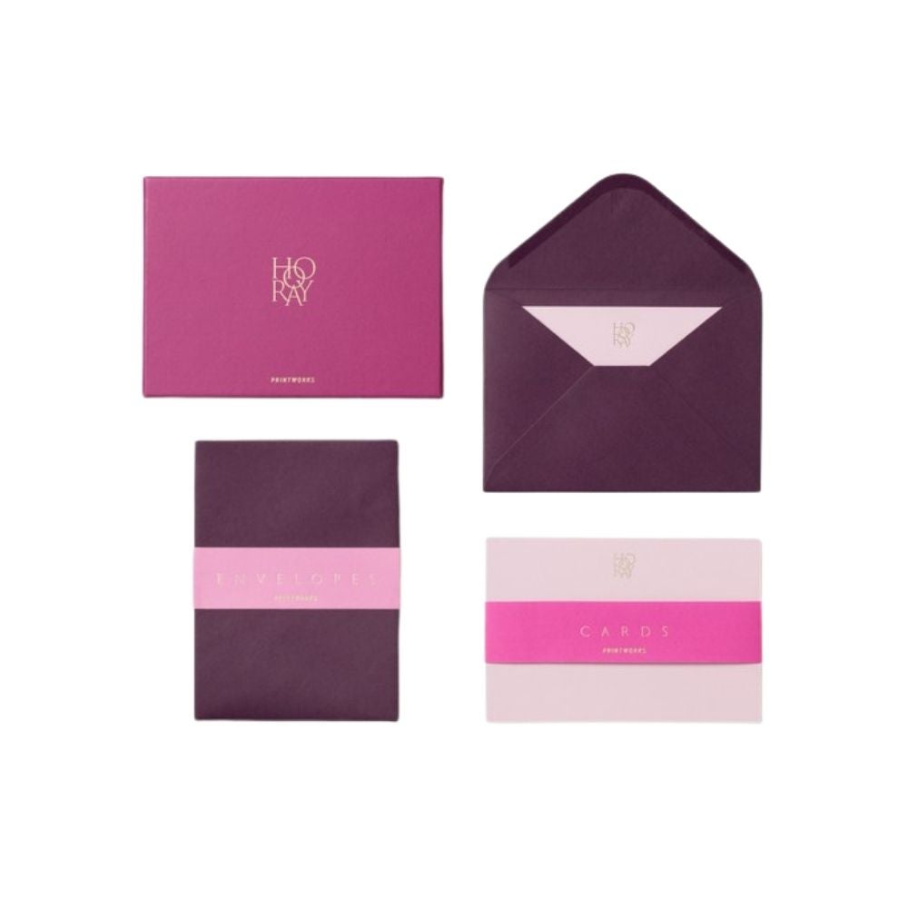 Printworks, Card & Envelope Set - Hooray Cerise