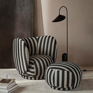 Säädettävä Lattiavalaisin Travertinjalalla Arum Black