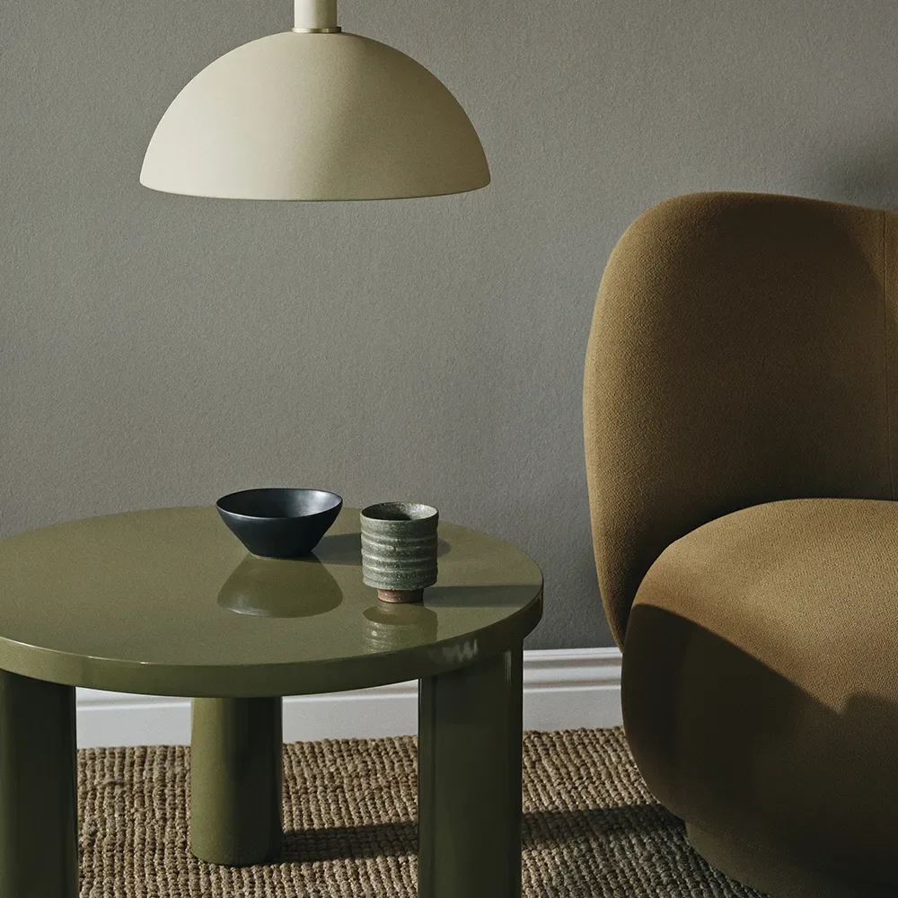 Post Sohvapöytä Ø65 cm - Olive