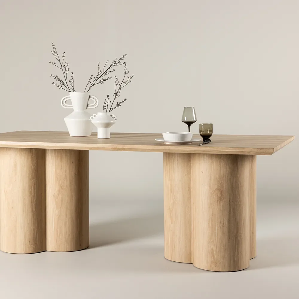 Olivia Ruokapöytä 100x210 cm Whitewash