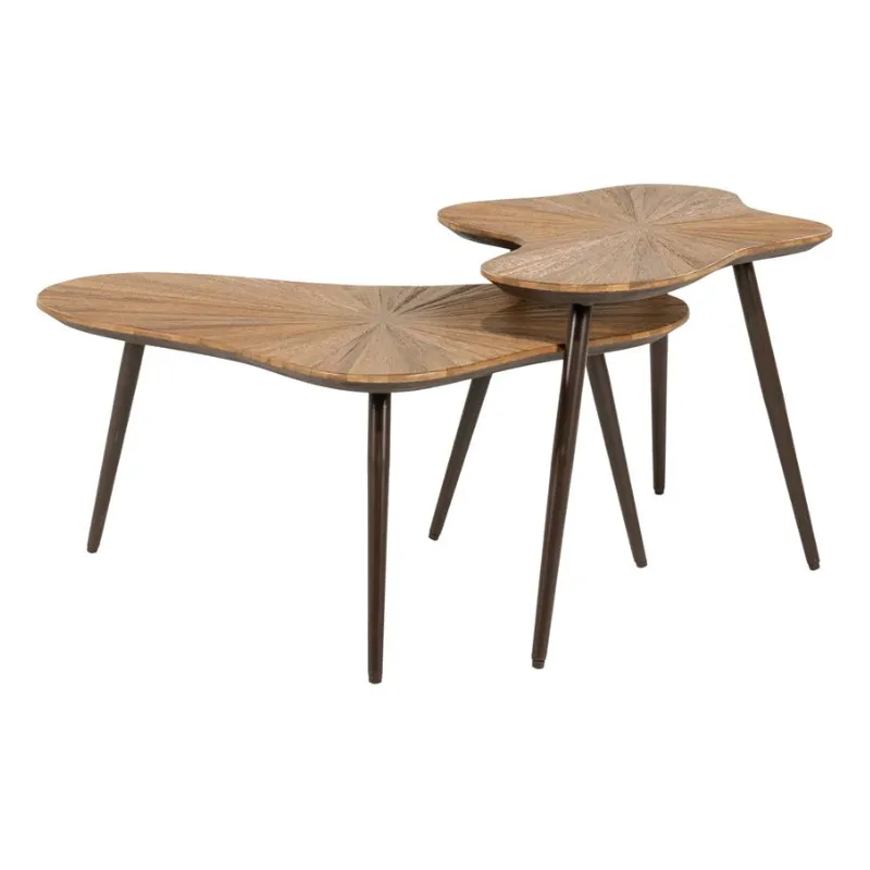 Loma ( set of 2) 78x57x35 cm / 76x49x43 cm tiikki luonnonvärinen