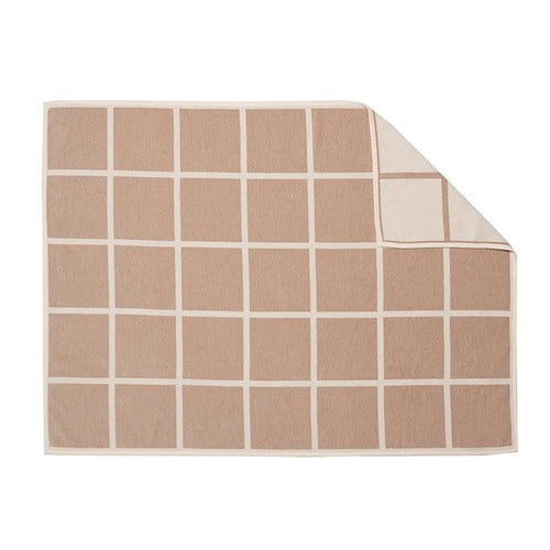 Kudottu viltti lampaanvillasta Criss Beige