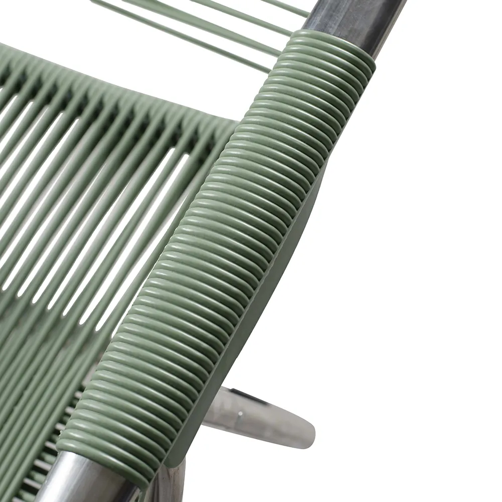 Spaghetti-aurinkotuoli sage green alumiinilla
