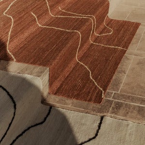 Käsinkudottu Matto Juutti Gesso Terracotta 140x200 cm