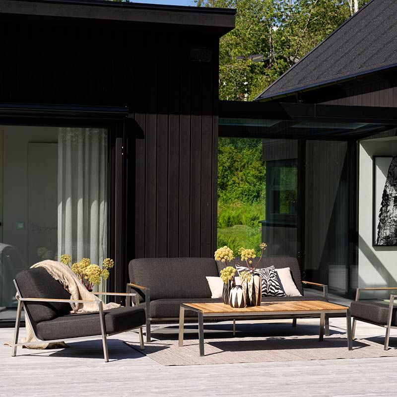 Naos sohvapöytä 75 x 140 cm ruostumaton teräs / tiikki 