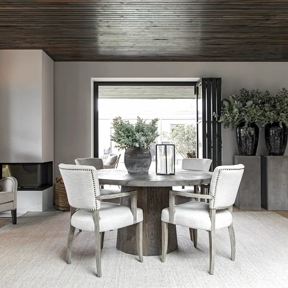 Josh ruokapöytä Ø 170 silver black Artwood