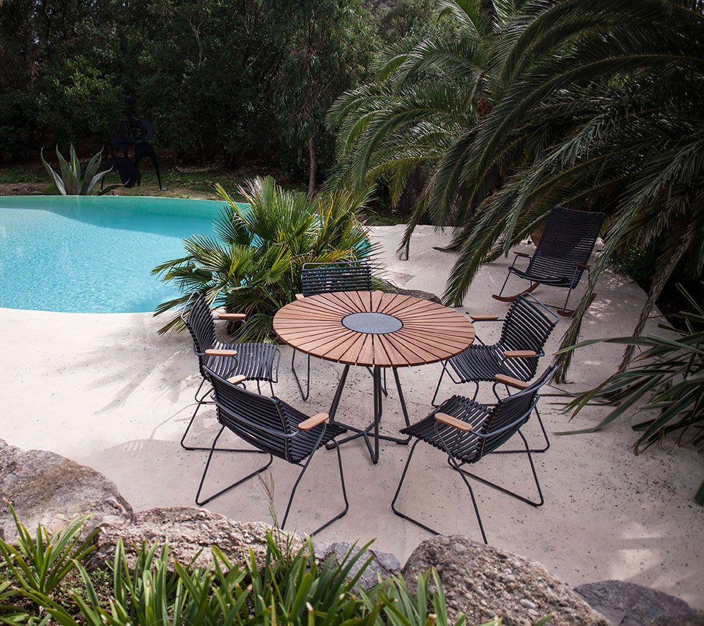 Circle ruokapöytä 110 cm, alumiini / bambu