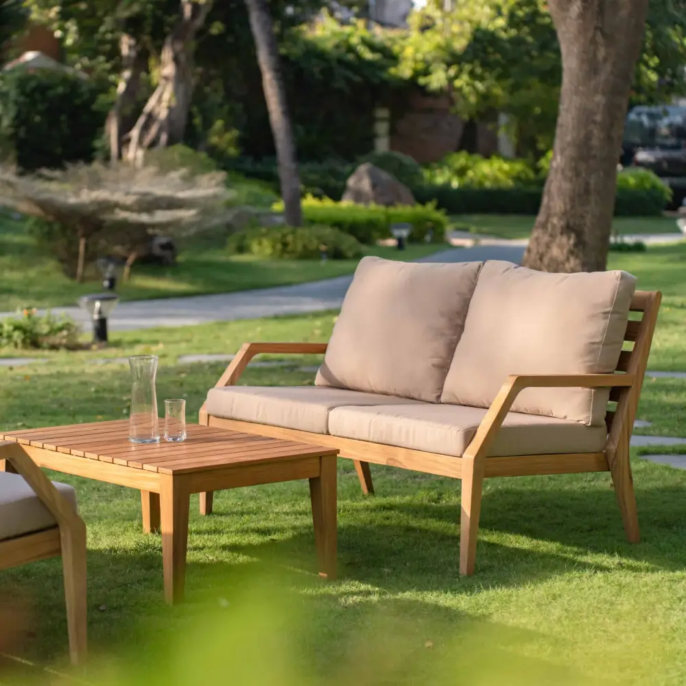 Gunnaröd 2-istuttava lounge-sohva sis. tyynyt beige