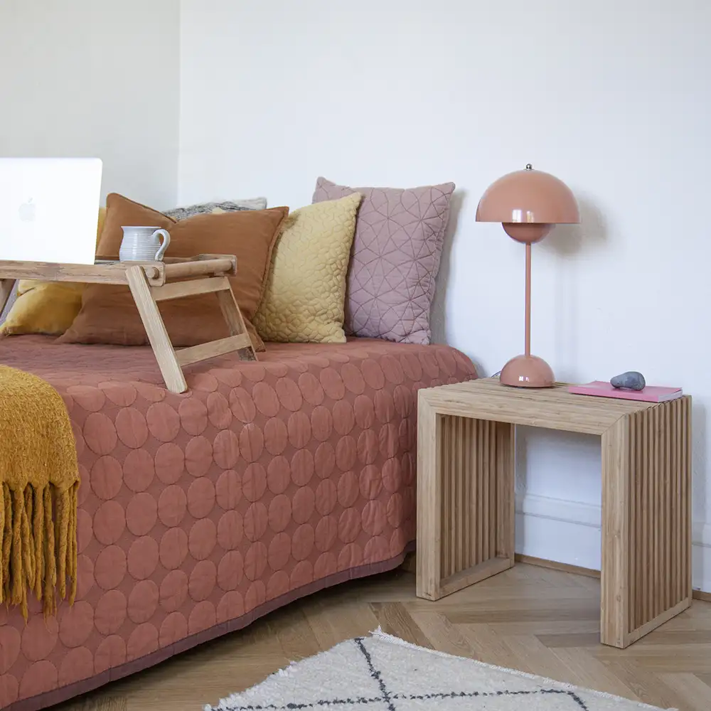 Rib Taburetti/Sivupöytä Bambu