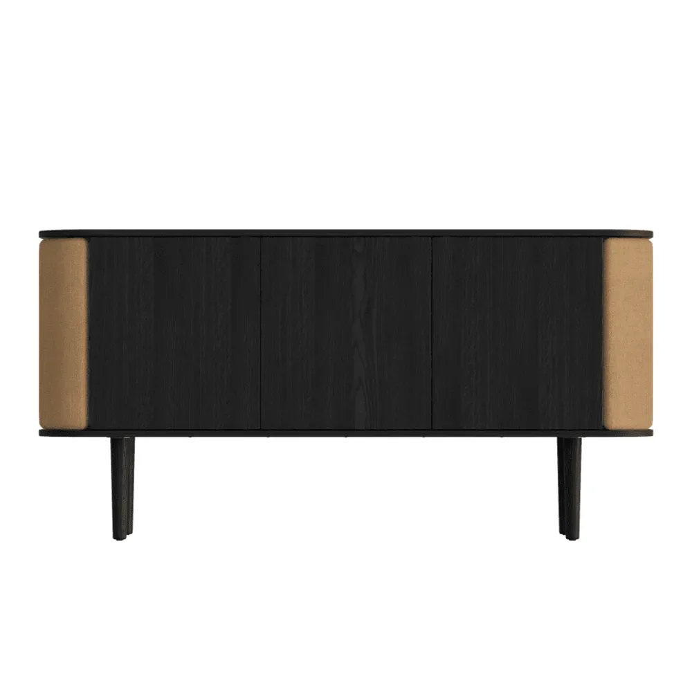 Treasures 3-ovinen kaappi, musta tammi/Sugar Brown