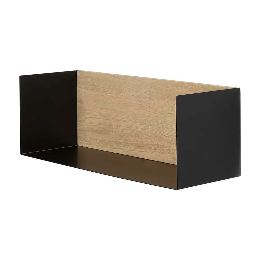 U shelf 55x20 cm tammi/musta metalli