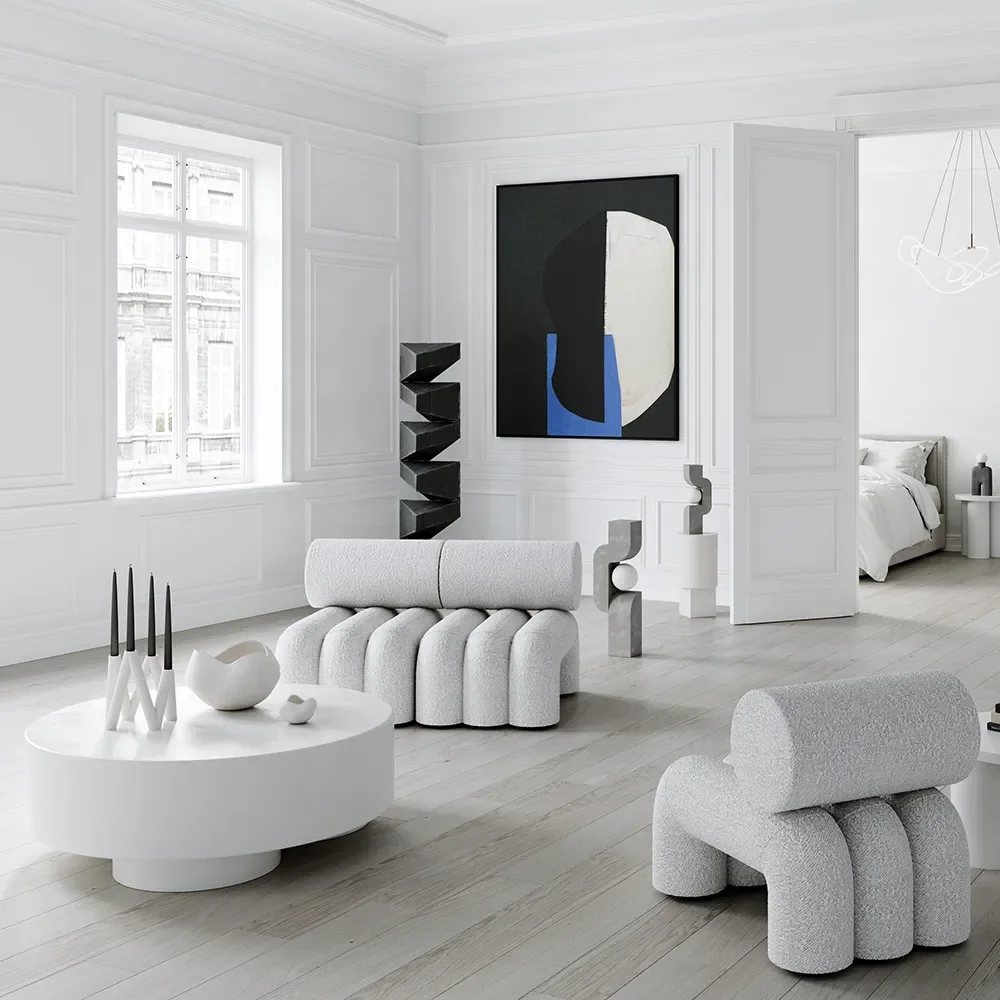 Big Foot -sohvapöytä, iso - luunvalkoinen