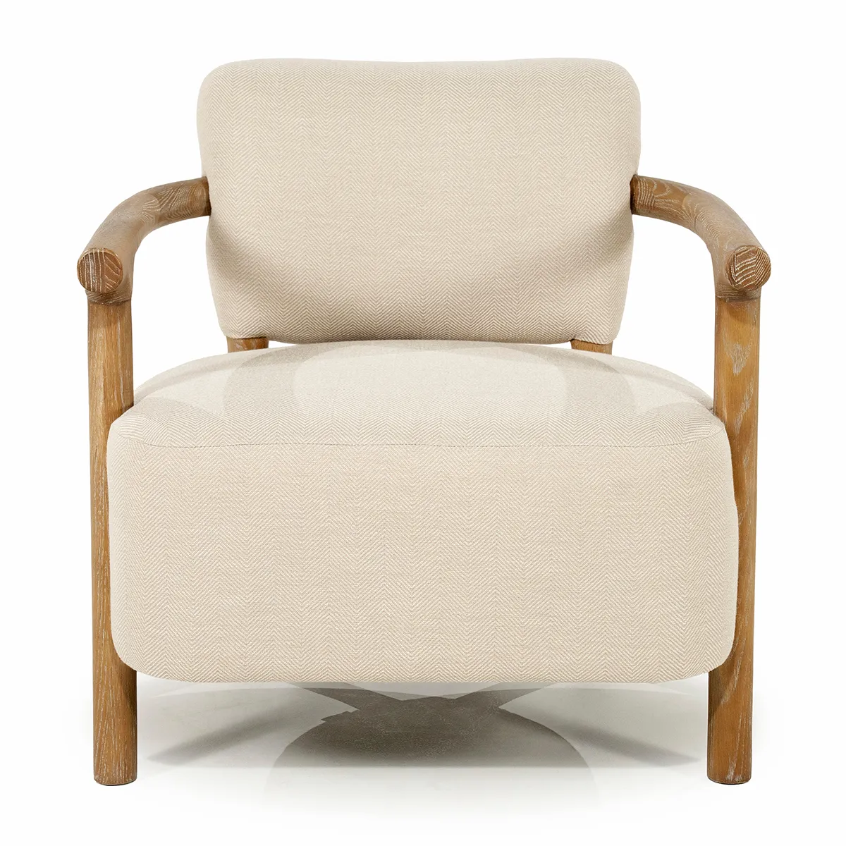 Käsinojallinen nojatuoli saarnipuuta Glenn Herringbone Beige