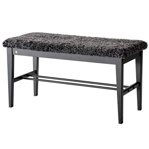 Cora penkki Mustaksi värjätty tammi/lammasnahka Tummanharmaa