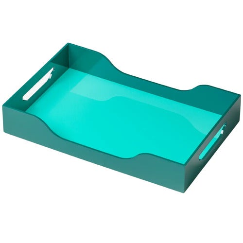 Lacquered Tray - Swell, Turquoise/Green 34x20 cm