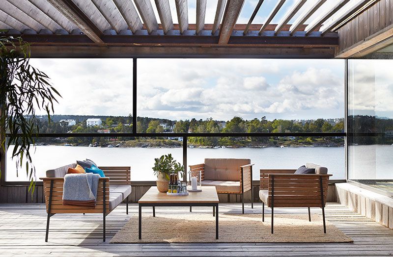 Häringe sohvapöytä 85 x 148 cm musta/tiikki Skargaarden