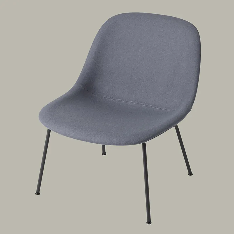 Fiber Lounge Chair Tube Base - Divina 154 Anthracite Black