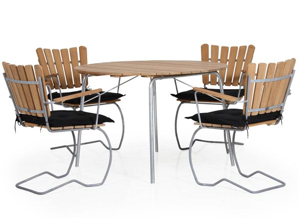 56:An ruokapöytä 110 cm galvanoitu/tiikki Brafab