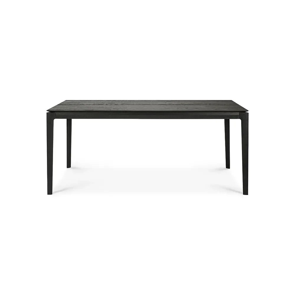 Bok Ruokapöytä 100x180-280 cm Musta lakattu tammi