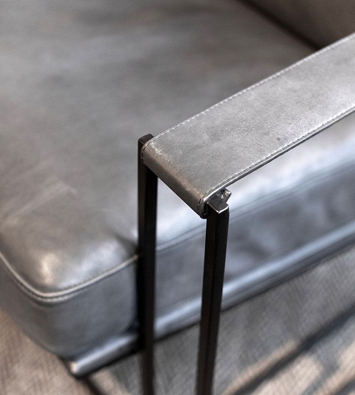 Bellagio nojatuoli nahka/messinki Artwood