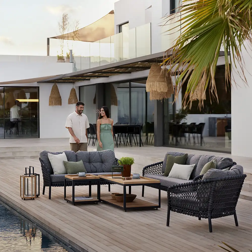 Ocean loungenojatuoli tummanharmaa Soft Rope