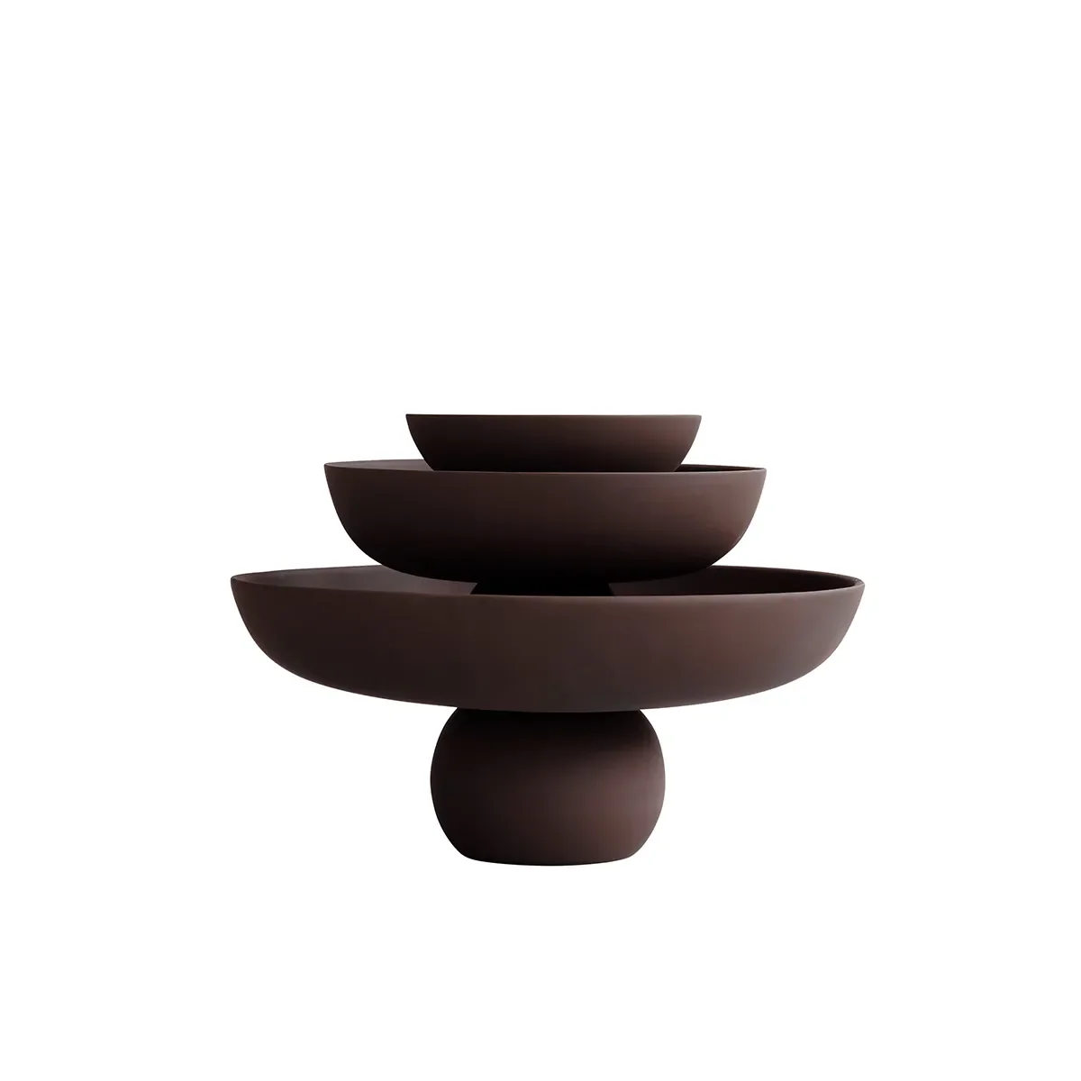 Käsinmaalattu koristekulho Baburu Big Chocolate Brown Ø 43 cm