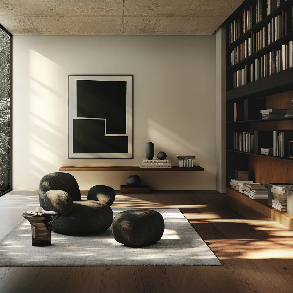 Trumpet-sohvapöytä matala - savumetsä