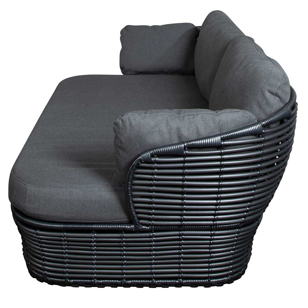Basket loungesoffa Graphite konstrotting sis. harmaa Airtouch tyynysetit