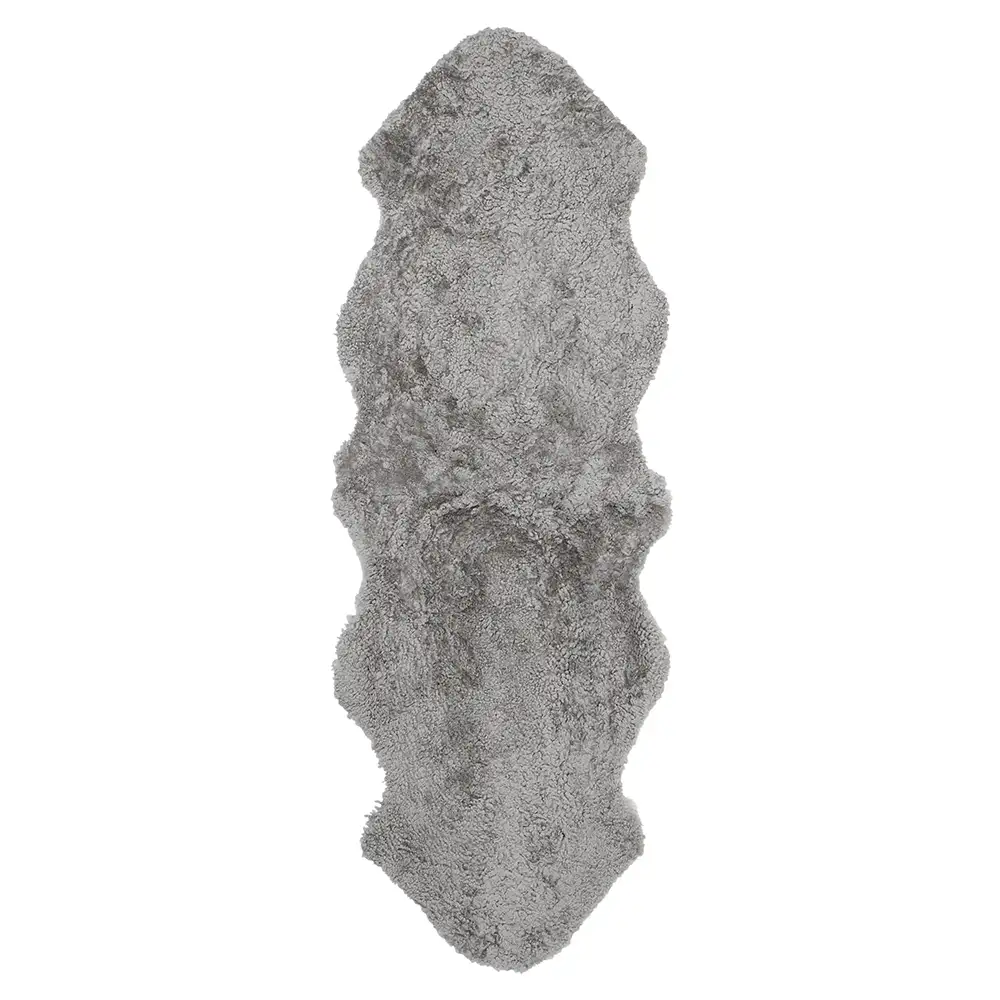 Skinnwille Curly Lampaannahka 60×180 cm Natural grey